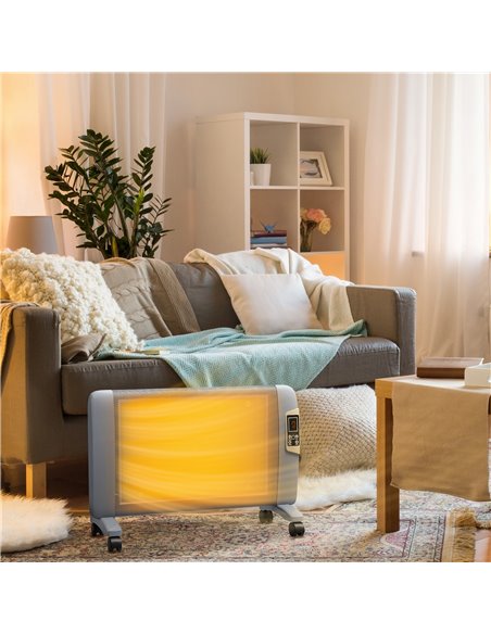 HOMCOM Mica Electric Space Heater, Portable Heater for Home with 2 Heat Settings, Living Room, Study, Garage, Adjustable Tempera - pic 88518 | FastDaddyshop