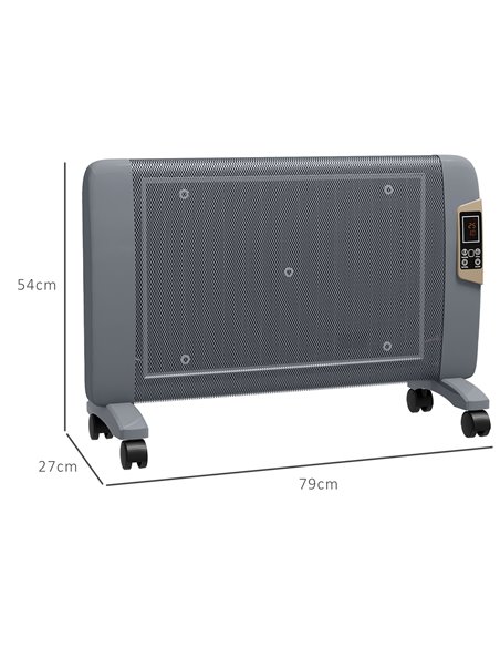 HOMCOM Mica Electric Space Heater, Portable Heater for Home with 2 Heat Settings, Living Room, Study, Garage, Adjustable Tempera - pic 88519 | FastDaddyshop