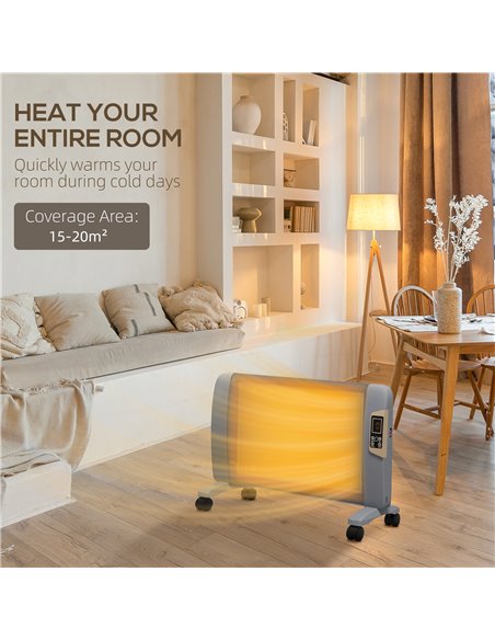 HOMCOM Mica Electric Space Heater, Portable Heater for Home with 2 Heat Settings, Living Room, Study, Garage, Adjustable Tempera - pic 88523 | FastDaddyshop