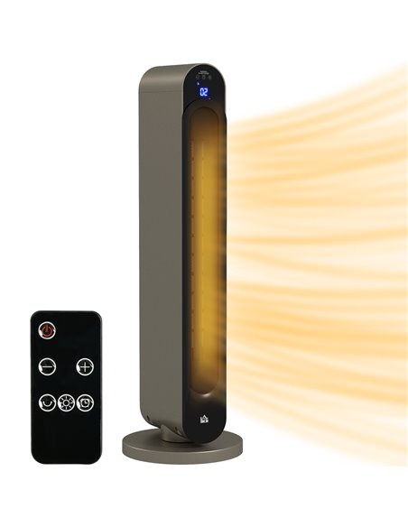 HOMCOM Electric Heater, 2200W Energy Efficient Ceramic Heater with Remote, 3 Modes, Timer, 45° Oscillation, Space Heater for Hom - pic 88526 | FastDaddyshop