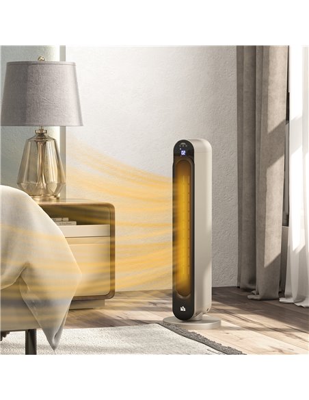 HOMCOM Electric Heater, 2200W Energy Efficient Ceramic Heater with Remote, 3 Modes, Timer, 45° Oscillation, Space Heater for Hom - pic 88527 | FastDaddyshop