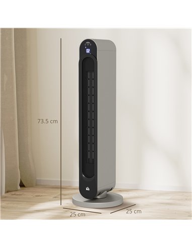 HOMCOM Electric Heater, 2200W Energy Efficient Ceramic Heater with Remote, 3 Modes, Timer, 45° Oscillation, Space Heater for Hom