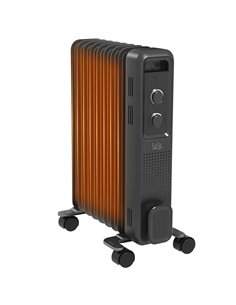HOMCOM 2000W Oil Filled Radiator, 9 Fin, Portable Electric Heater with 3 Heat Settings, Safety Cut-Off and Wheels, Grey 820-269V