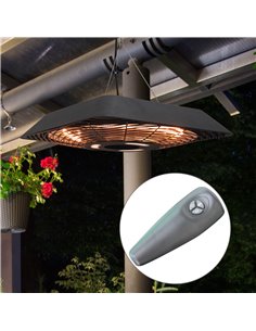 Outsunny 2000W Electric Hanging Patio Heater Ceiling Mounted Halogen Heating Indoor Outdoor with Remote Control Aluminium 842-13 2
