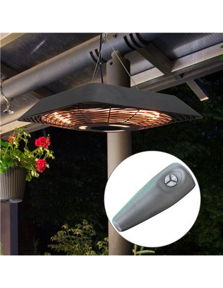 Outsunny 2000W Electric Hanging Patio Heater Ceiling Mounted Halogen Heating Indoor Outdoor with Remote Control Aluminium 842-13 - pic 88572 | FastDaddyshop