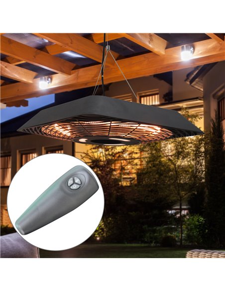Outsunny 2000W Electric Hanging Patio Heater Ceiling Mounted Halogen Heating Indoor Outdoor with Remote Control Aluminium 842-13 - pic 88579 | FastDaddyshop