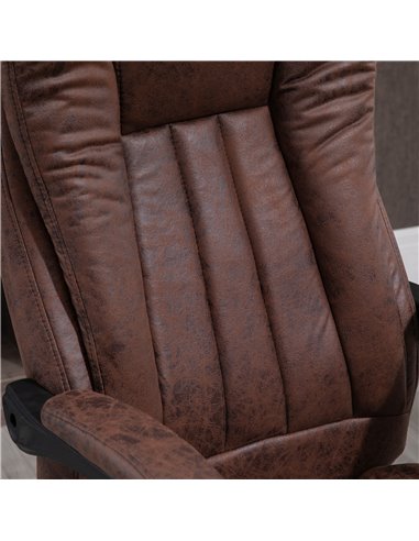Vinsetto Home Office Chair Microfibre Desk Chair with Reclining Function Armrests Swivel Wheels Footrest Brown