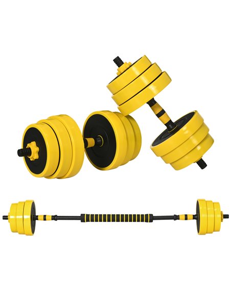HOMCOM Adjustable Dumbbell Set: 30kg Weight Plates with Bar Clamps & Rod, Ergonomic Home Gym Fitness Equipment A91-088V02 - pic 88652 | FastDaddyshop