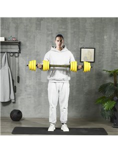 HOMCOM Adjustable Dumbbell Set: 30kg Weight Plates with Bar Clamps & Rod, Ergonomic Home Gym Fitness Equipment A91-088V02 2