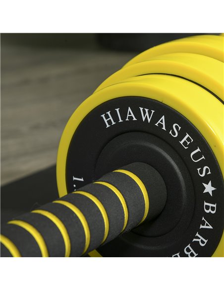HOMCOM Adjustable Dumbbell Set: 30kg Weight Plates with Bar Clamps & Rod, Ergonomic Home Gym Fitness Equipment A91-088V02 - pic 88660 | FastDaddyshop