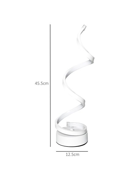 HOMCOM Set of 2 Modern Wave-Shaped LED Table Lamp with Round Metal Base for Living Room, Bedroom, White B31-P013 - pic 88699 | FastDaddyshop