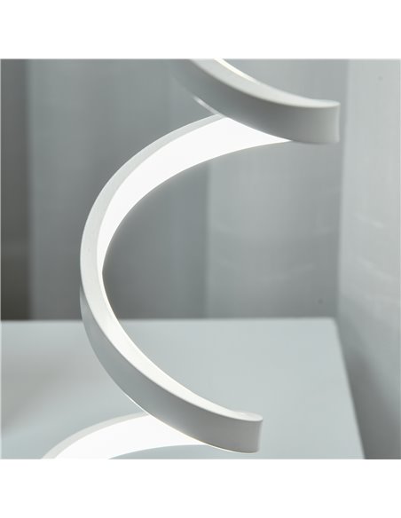 HOMCOM Set of 2 Modern Wave-Shaped LED Table Lamp with Round Metal Base for Living Room, Bedroom, White B31-P013 - pic 88705 | FastDaddyshop