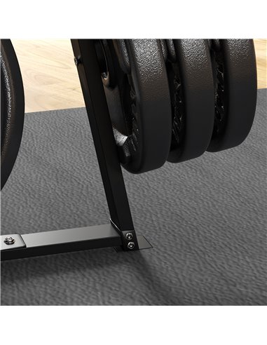 SPORTNOW Weight Tree Weight Rack for 5cm Weight Plates and Barbell Bar with 6 Fasten Clamps, 300kg Capacity A91-331V00BK