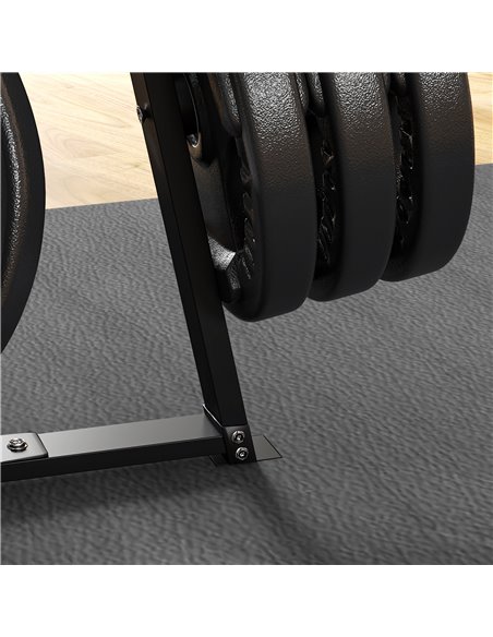 SPORTNOW Weight Tree Weight Rack for 5cm Weight Plates and Barbell Bar with 6 Fasten Clamps, 300kg Capacity A91-331V00BK - pic 88714 | FastDaddyshop
