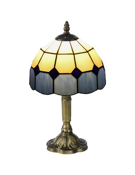 HOMCOM Handmade Stained Glass Bedroom Table Lamp, Antique Bedside Light for Bedroom, Living Room, Home, Decorative Night Light,  - pic 88751 | FastDaddyshop