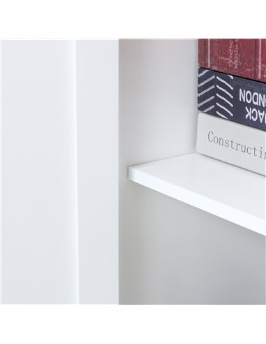 HOMCOM Accent Floor Storage Cabinet Kitchen Pantry with Adjustable Shelves and 2 Lower Doors, White 837-087WT