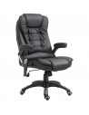 Homcom Executive Office Chair, PU Leather with Massage and Heat, Tilt and Reclining Function, Black