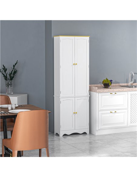 HOMCOM Freestanding 4-Door Kitchen Cupboard, Storage Cabinet Organizer with 4 Shelves,White 835-663BN - pic 88902 | FastDaddyshop