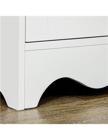 HOMCOM Freestanding 4-Door Kitchen Cupboard, Storage Cabinet Organizer with 4 Shelves,White 835-663BN