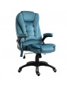 Vinsetto Office Chair, Velvet-Feel Fabric with Massage and Heat, Six Massage Points, Swivel Wheels, Blue
