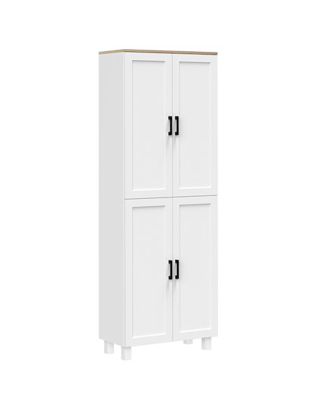 HOMCOM Freestanding Kitchen Cupboard, 4-Door Storage Cabinet Organizer with Adjustable Shelves, 170cm, White 835-925V80WT - pic 88976 | FastDaddyshop