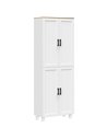 HOMCOM Freestanding Kitchen Cupboard, 4-Door Storage Cabinet Organizer with Adjustable Shelves, 170cm, White 835-925V80WT