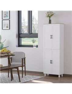 HOMCOM Freestanding Kitchen Cupboard, 4-Door Storage Cabinet Organizer with Adjustable Shelves, 170cm, White 835-925V80WT 2