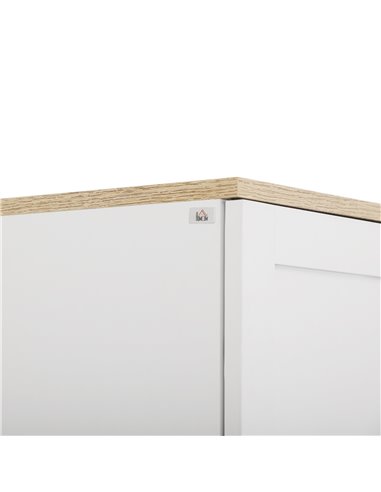 HOMCOM Freestanding Kitchen Cupboard, 4-Door Storage Cabinet Organizer with Adjustable Shelves, 170cm, White 835-925V80WT