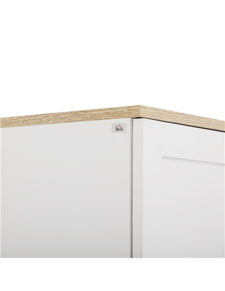HOMCOM Freestanding Kitchen Cupboard, 4-Door Storage Cabinet Organizer with Adjustable Shelves, 170cm, White 835-925V80WT - pic 88983 | FastDaddyshop