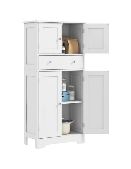 HOMCOM Kitchen Cupboard, Modern Freestanding Kitchen Storage Cabinet with Doors and Shelves, Kitchen Cabinet with Drawer and Adj - pic 89066 | FastDaddyshop