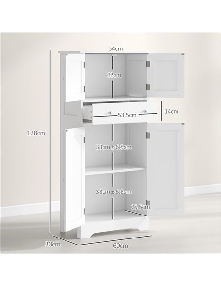 HOMCOM Kitchen Cupboard, Modern Freestanding Kitchen Storage Cabinet with Doors and Shelves, Kitchen Cabinet with Drawer and Adj - pic 89068 | FastDaddyshop