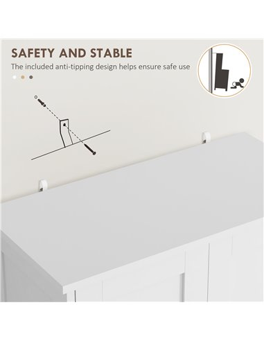 HOMCOM Kitchen Cupboard, Modern Freestanding Kitchen Storage Cabinet with Doors and Shelves, Kitchen Cabinet with Drawer and Adj