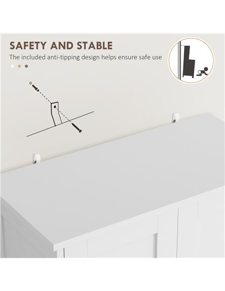 HOMCOM Kitchen Cupboard, Modern Freestanding Kitchen Storage Cabinet with Doors and Shelves, Kitchen Cabinet with Drawer and Adj - pic 89072 | FastDaddyshop