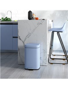 HOMCOM 20 Litre Pedal Bin, Fingerprint Proof Kitchen Bin with Soft-close Lid, Metal Rubbish Bin with Foot Pedal and Removable In 2