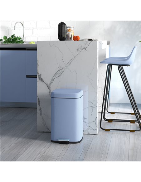 HOMCOM 20 Litre Pedal Bin, Fingerprint Proof Kitchen Bin with Soft-close Lid, Metal Rubbish Bin with Foot Pedal and Removable In - pic 89085 | FastDaddyshop