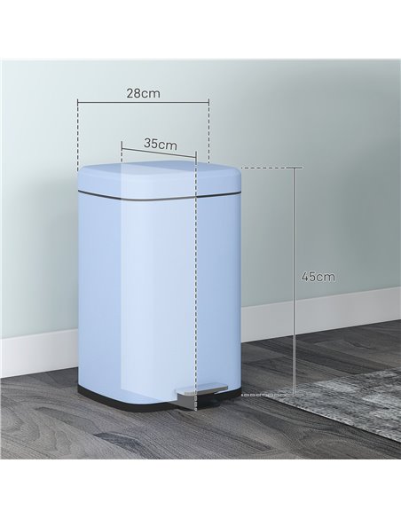 HOMCOM 20 Litre Pedal Bin, Fingerprint Proof Kitchen Bin with Soft-close Lid, Metal Rubbish Bin with Foot Pedal and Removable In - pic 89086 | FastDaddyshop
