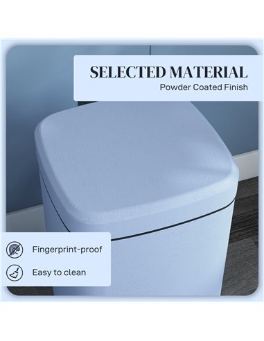HOMCOM 20 Litre Pedal Bin, Fingerprint Proof Kitchen Bin with Soft-close Lid, Metal Rubbish Bin with Foot Pedal and Removable In