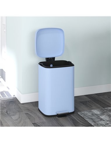 HOMCOM 20 Litre Pedal Bin, Fingerprint Proof Kitchen Bin with Soft-close Lid, Metal Rubbish Bin with Foot Pedal and Removable In