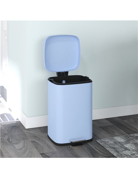 HOMCOM 20 Litre Pedal Bin, Fingerprint Proof Kitchen Bin with Soft-close Lid, Metal Rubbish Bin with Foot Pedal and Removable In - pic 89091 | FastDaddyshop