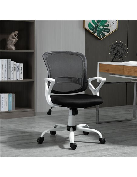 Vinsetto Office Chair Mesh Swivel Desk Chair with Lumbar Back Support Adjustable Height Armrests Black - pic 8910 | FastDaddyshop