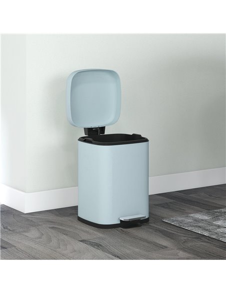 HOMCOM 12 Litre Pedal Bin, Fingerprint Proof Kitchen Bin, Metal Rubbish Bin w/ Soft-close Lid, Foot Pedal & Removable Inner Buck - pic 89100 | FastDaddyshop