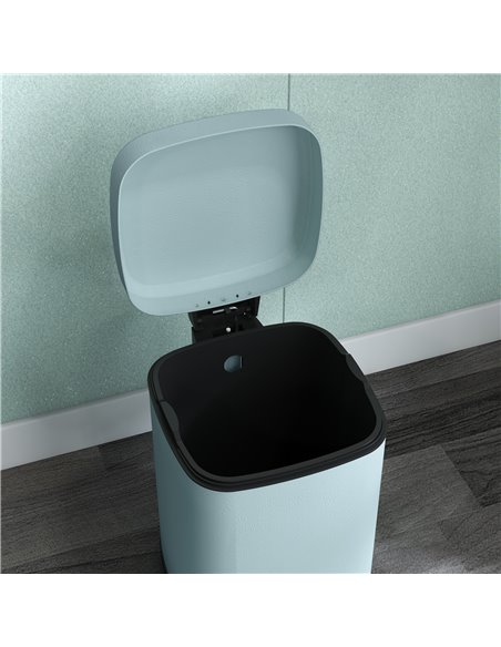 HOMCOM 12 Litre Pedal Bin, Fingerprint Proof Kitchen Bin, Metal Rubbish Bin w/ Soft-close Lid, Foot Pedal & Removable Inner Buck - pic 89101 | FastDaddyshop