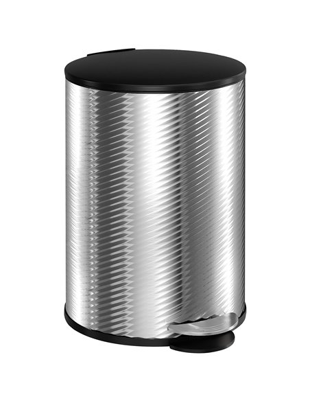 HOMCOM 20 Litre Kitchen Bin, Stainless Steel Pedal Bin with Soft-Close Lid, Fingerprint Proof Cylindrical Rubbish Bin w/ Foot Pe - pic 89102 | FastDaddyshop