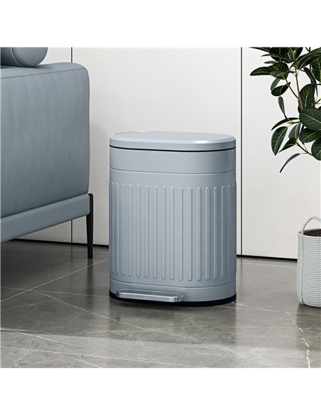 HOMCOM 20 Litre Pedal Bin, Fingerprint Proof Kitchen Bin with Soft-close Lid, Metal Rubbish Bin with Foot Pedal and Removable In - pic 89112 | FastDaddyshop