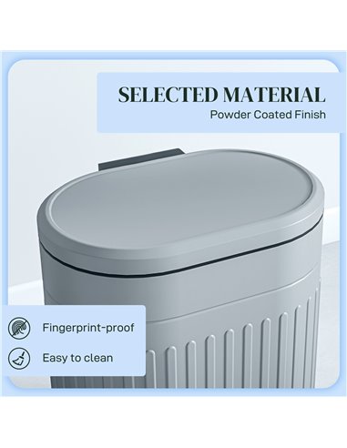 HOMCOM 20 Litre Pedal Bin, Fingerprint Proof Kitchen Bin with Soft-close Lid, Metal Rubbish Bin with Foot Pedal and Removable In