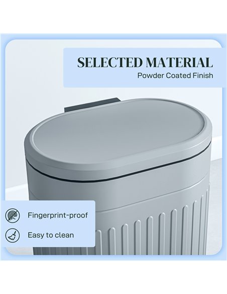 HOMCOM 20 Litre Pedal Bin, Fingerprint Proof Kitchen Bin with Soft-close Lid, Metal Rubbish Bin with Foot Pedal and Removable In - pic 89116 | FastDaddyshop