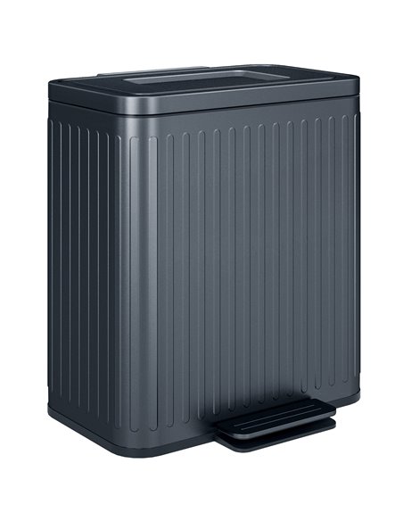 HOMCOM Dual Kitchen Bin, 2 x 20L Double Bin for Recycling and Waste, Fingerprint-proof Pedal Bin with Soft-Close Lid, Removable  - pic 89120 | FastDaddyshop