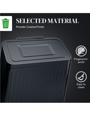 HOMCOM Dual Kitchen Bin, 2 x 20L Double Bin for Recycling and Waste, Fingerprint-proof Pedal Bin with Soft-Close Lid, Removable 