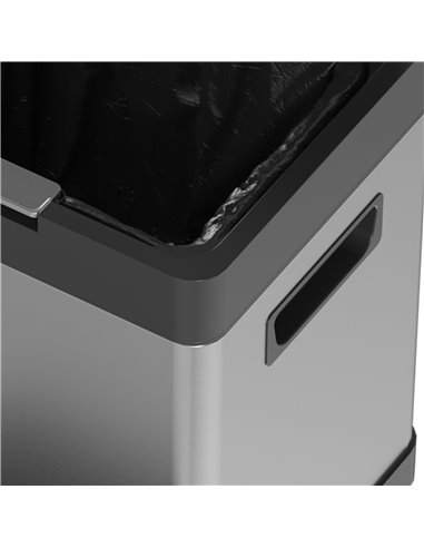 HOMCOM Dual Kitchen Bin, 20+14L Double Bin for Recycling and Waste, Stainless Steel Vertical Pedal Bin w/ Tilt Out Bin, Soft-Clo