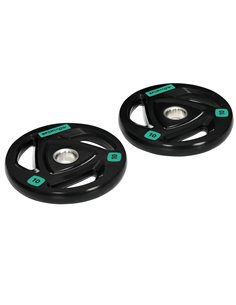 SPORTNOW Olympic Weight Set: Tri-Grip Rubber Barbell & 2 x 10kg Plates for Strength Training, Black A91-254V04BK